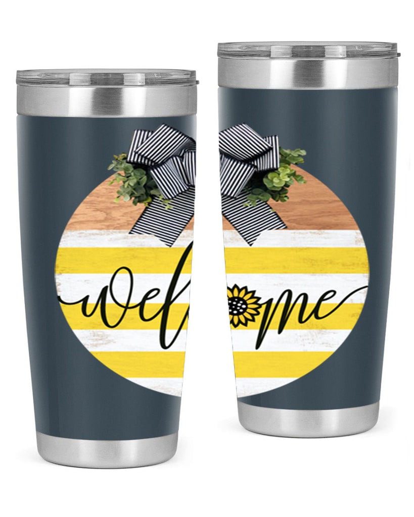 Welcome with sunflower Mockup591#- spring- Tumbler