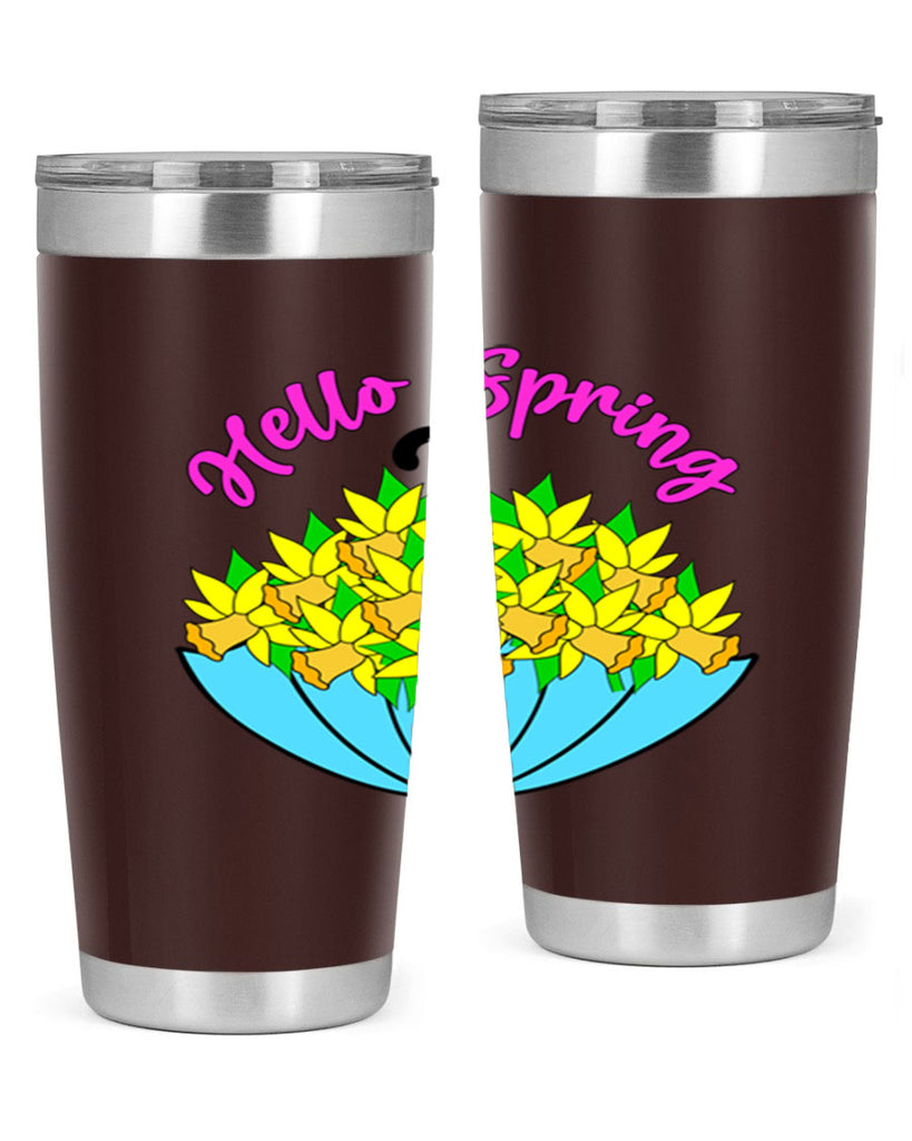 Hello Spring Umbrella Daffodils207#- spring- Tumbler