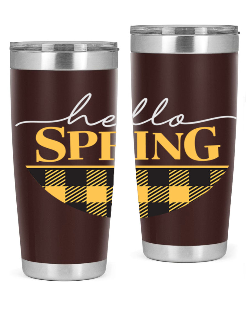Hello Spring plaid 203#- spring- Tumbler
