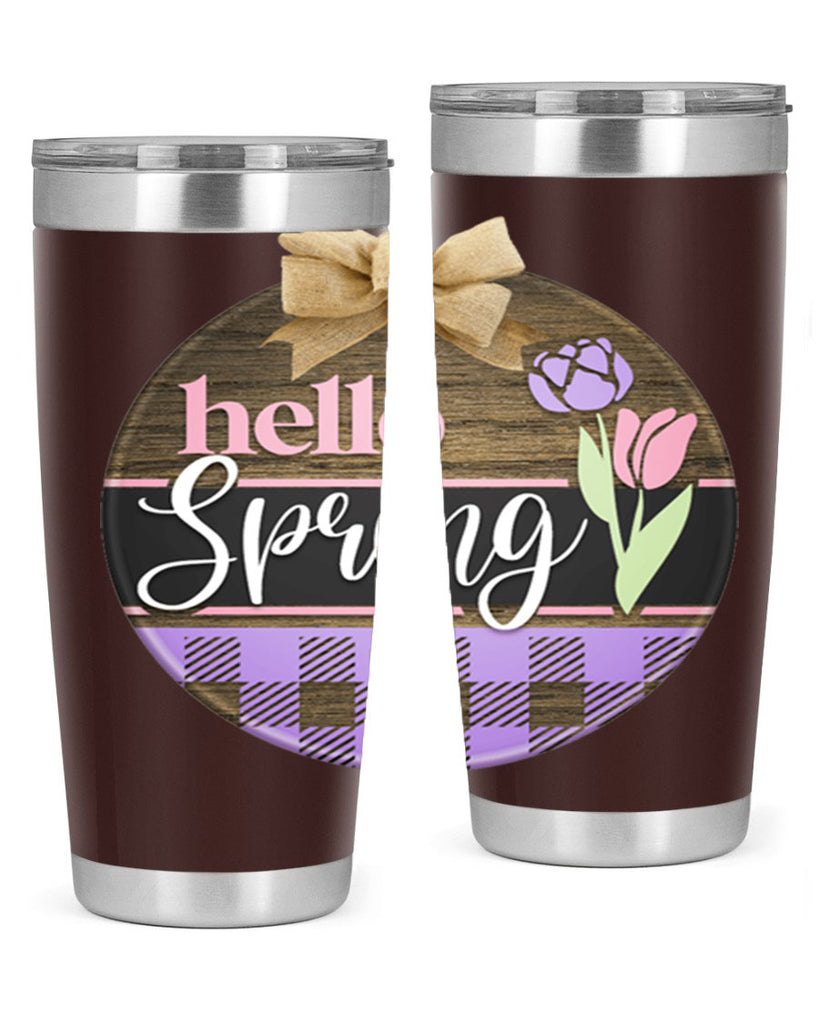 Hello spring plaid Mockup205#- spring- Tumbler