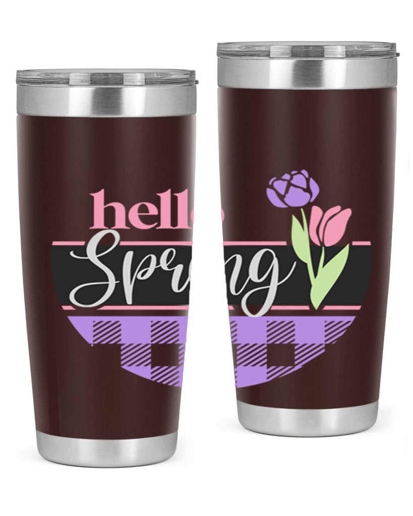 Hello spring plaid206#- spring- Tumbler