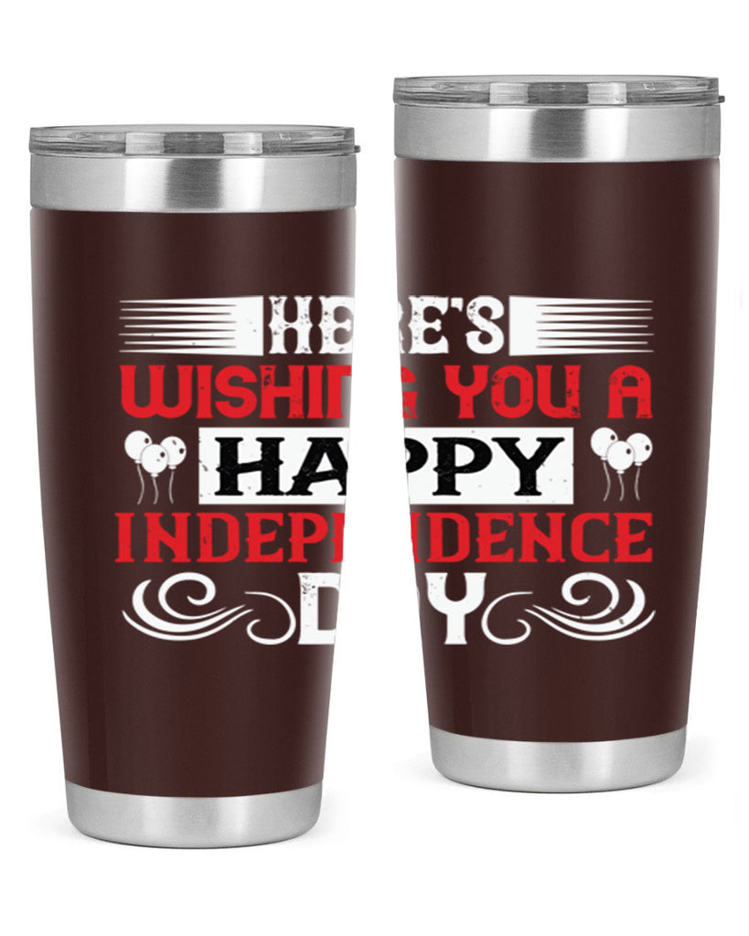 Heres wishing you a happy Independence Day Style 111#- Fourt Of July- Tumbler