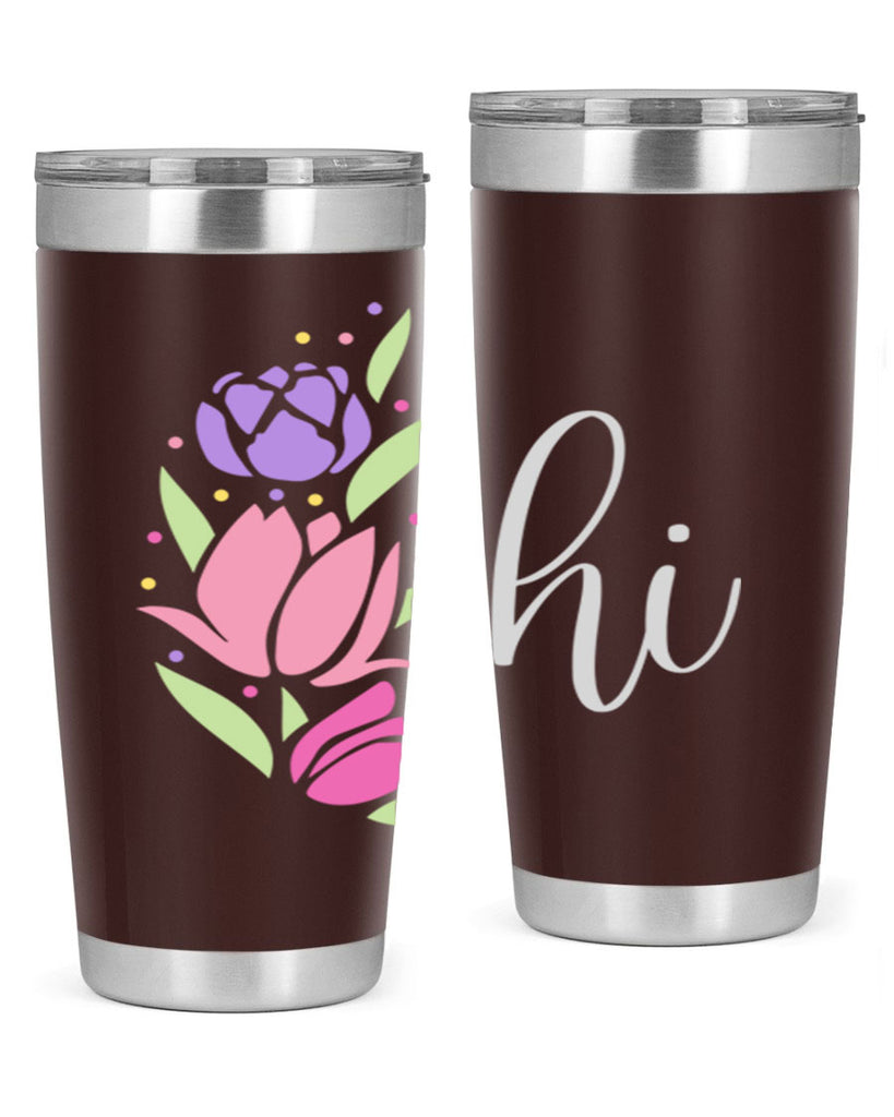 Hi pink flowers238#- spring- Tumbler