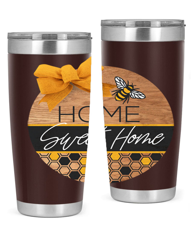 Home Sweet Home Bee and hive pattern Mockup242#- spring- Tumbler