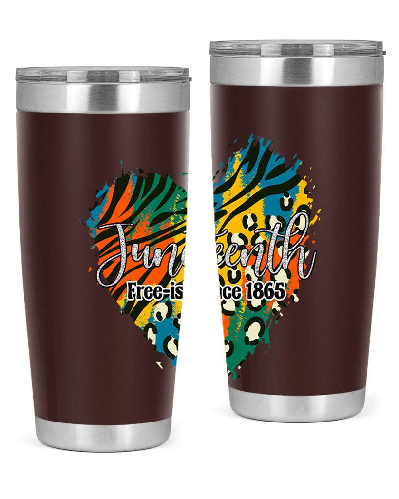 Juneteenth Freeish Since 1865 Heart Png 38#- Juneteenth- tumbler