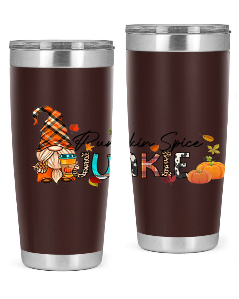 PumpkinSpiceJunkieFallGnome 567#- fall- Tumbler