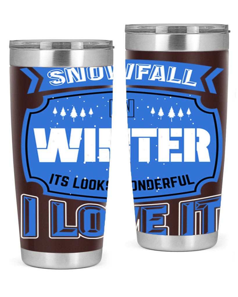 Snowfall in Winter 372#- winter- Tumbler