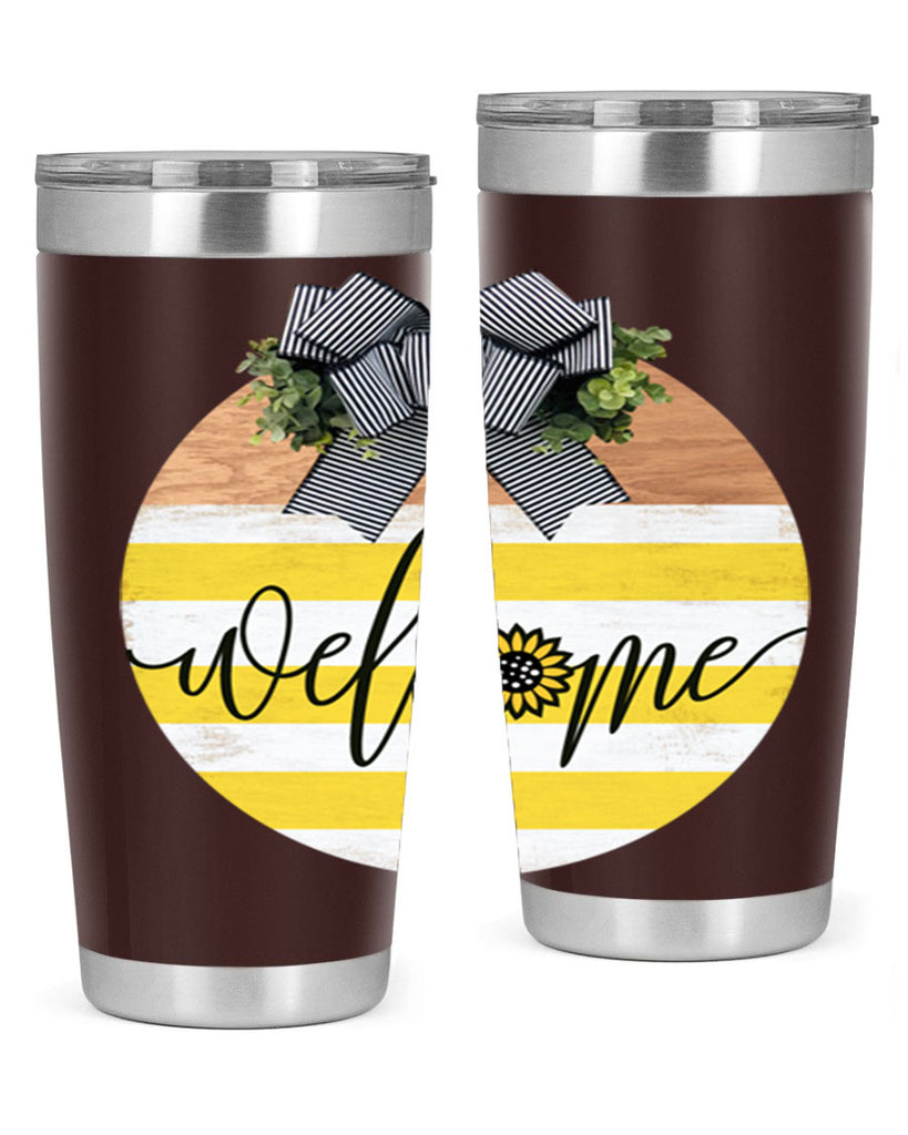 Welcome with sunflower Mockup591#- spring- Tumbler