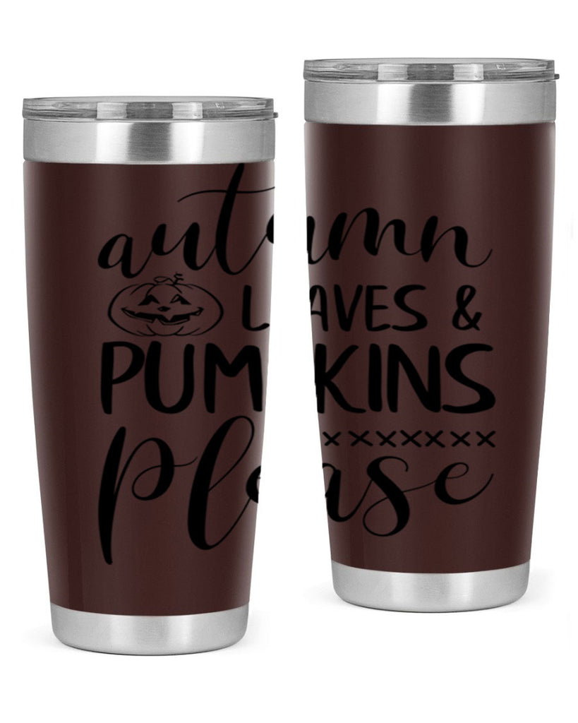 autumn leaves pumpkins please 24#- fall- Tumbler