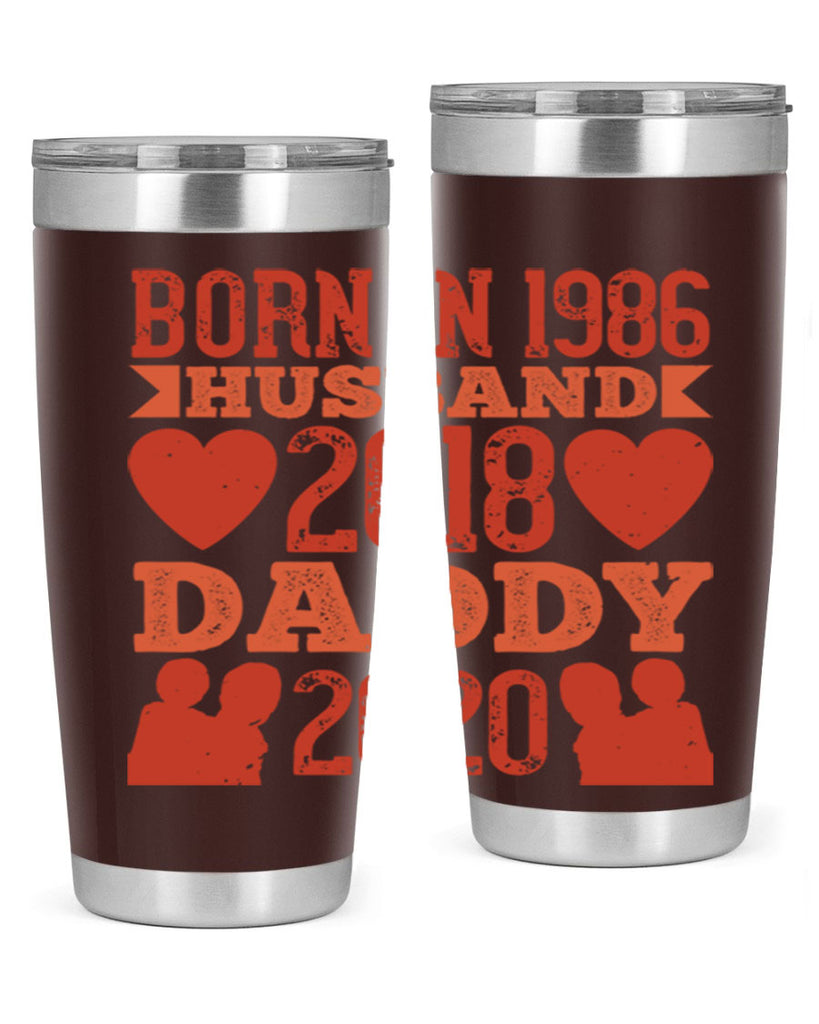 born in husband daddy 123#- fathers day- Tumbler