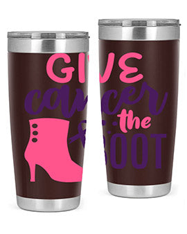 give cancer the boot Style 11#- breast cancer- Tumbler