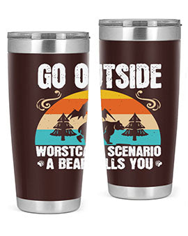 go outside worst case scenario a bear kills you  54#- Bears- Tumbler