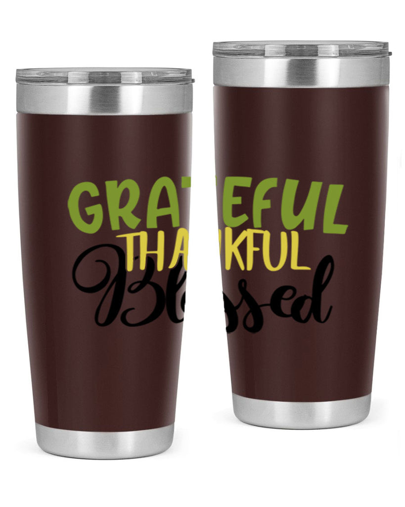 grateful thankful blessed 57#- thanksgiving- Tumbler