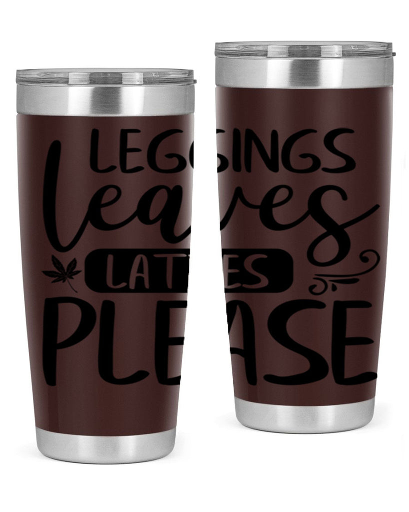 leggings leaves lattes please 396#- fall- Tumbler