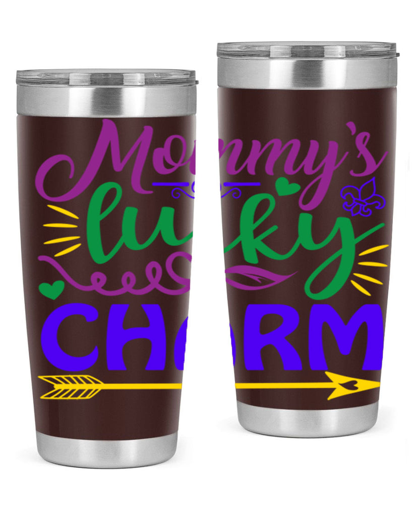 mommys lucky charm 6#- mardi gras- Tumbler