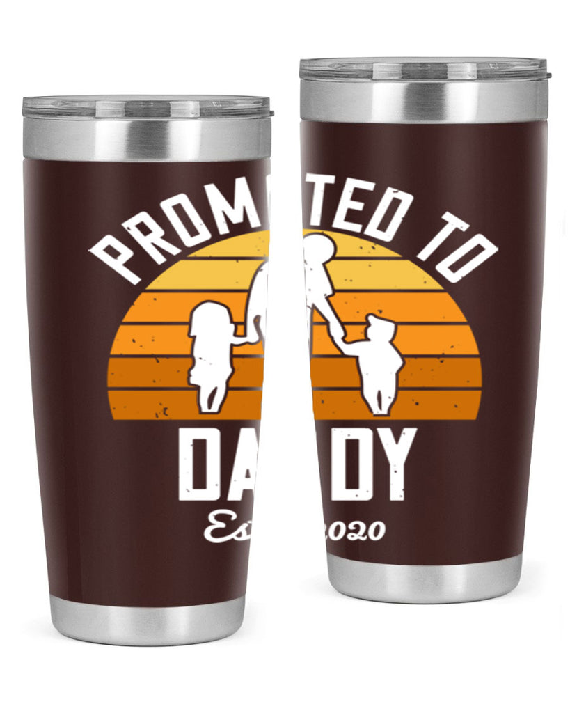 promoted to daddy est 187#- fathers day- Tumbler