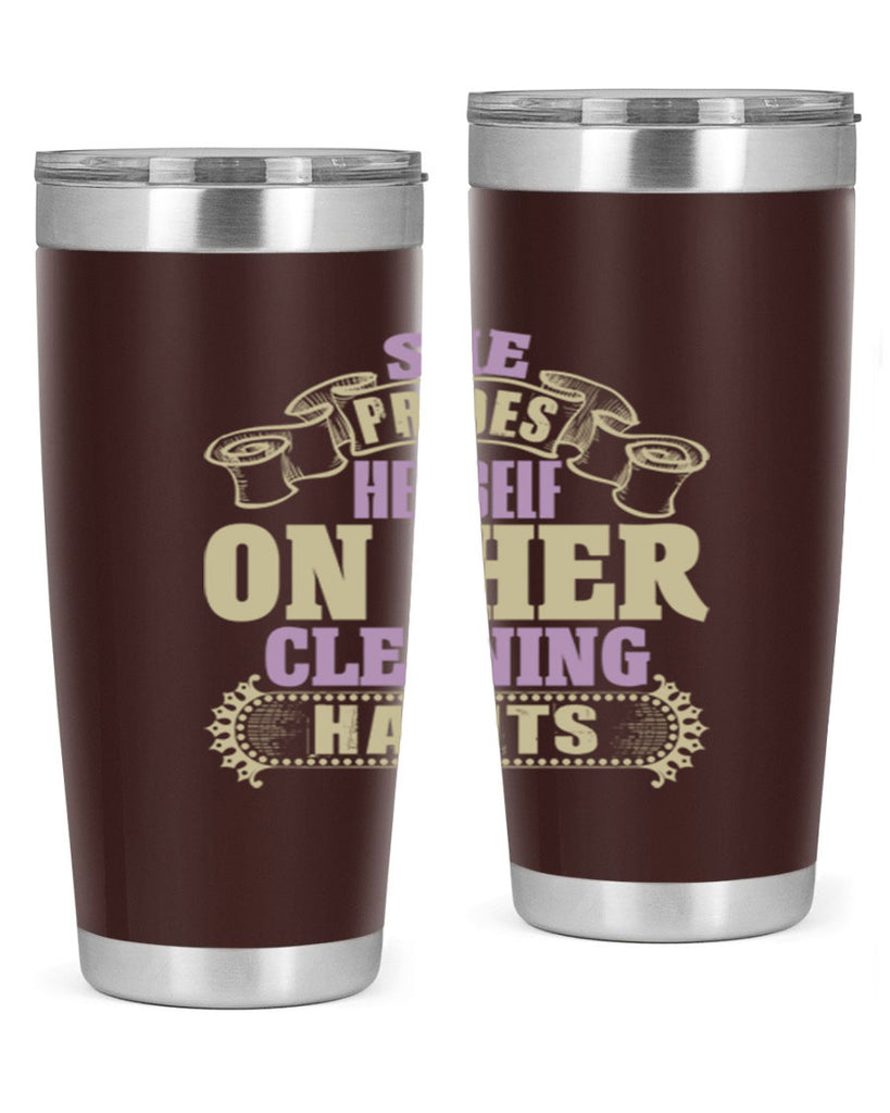 she prides hereself on her cleaning habits Style 14#- cleaner- tumbler