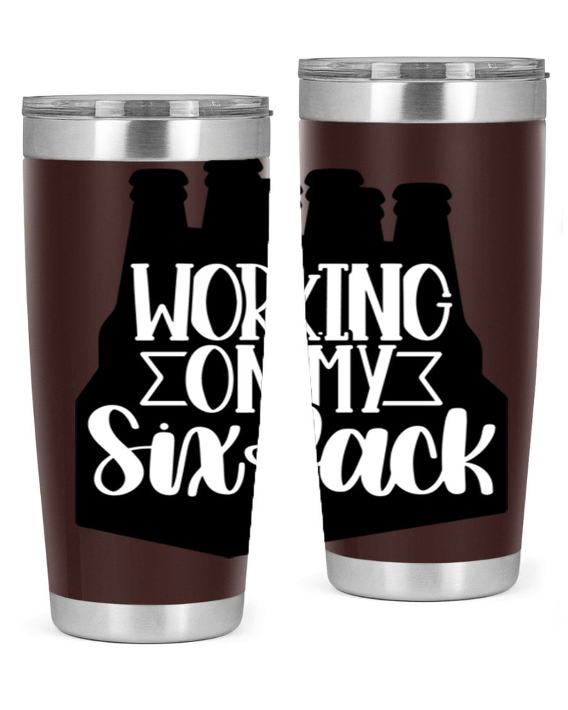 working on my six pack 13#- beer- Tumbler