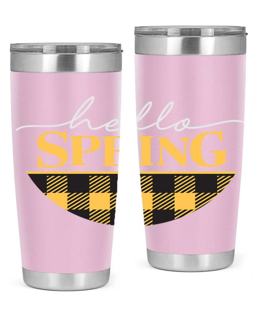 Hello Spring plaid 203#- spring- Tumbler