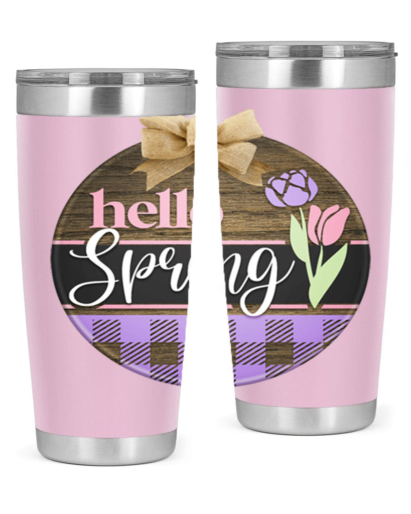 Hello spring plaid Mockup205#- spring- Tumbler