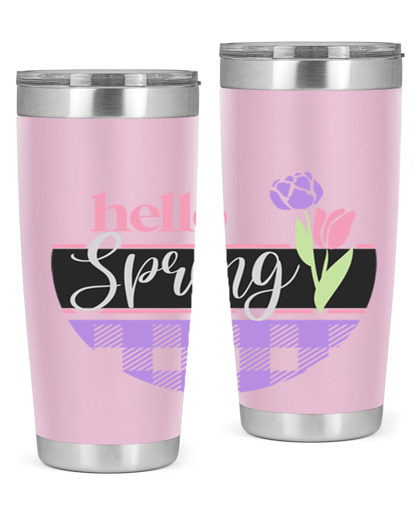 Hello spring plaid206#- spring- Tumbler