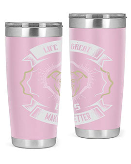 Life is Great Dogs make it Better Style 173#- dog- Tumbler
