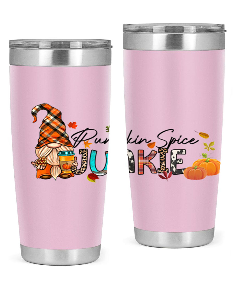 PumpkinSpiceJunkieFallGnome 567#- fall- Tumbler