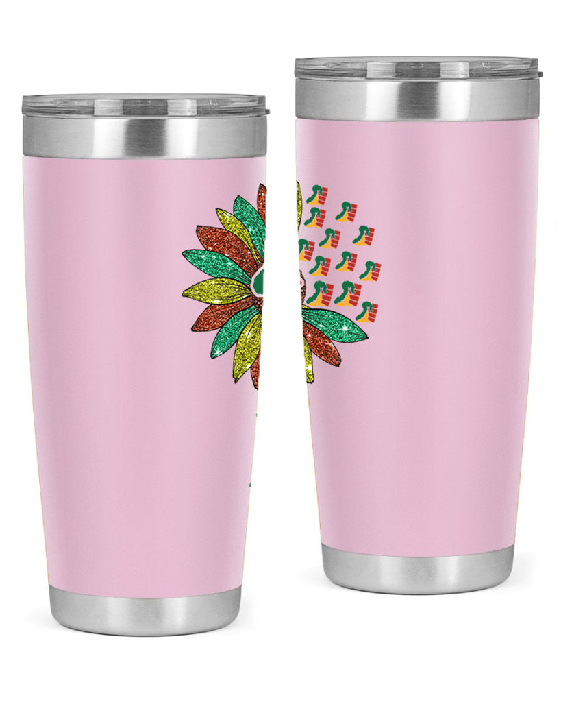 Sunflower Fist Juneteenth Black History 24#- Juneteenth- tumbler