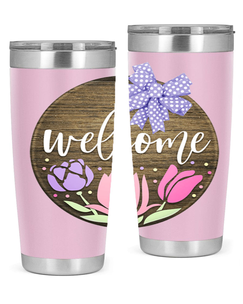 Welcome three flowers Mockup586#- spring- Tumbler