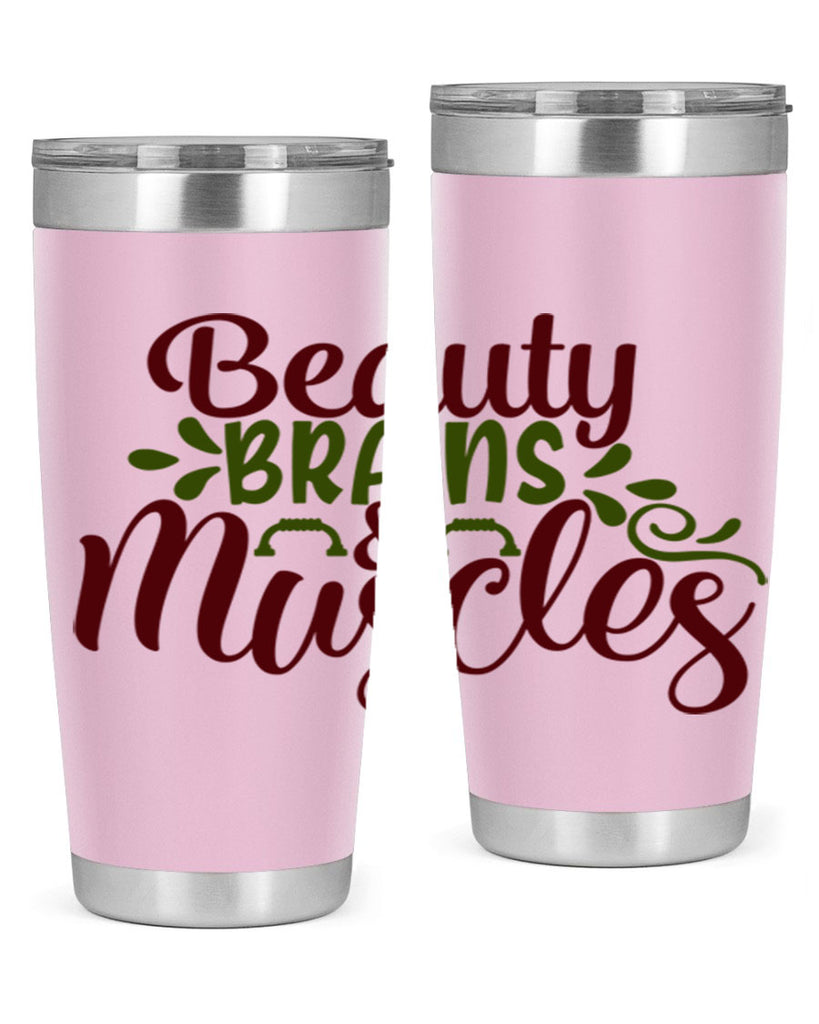 beauty brains muscles 52#- gym- Tumbler