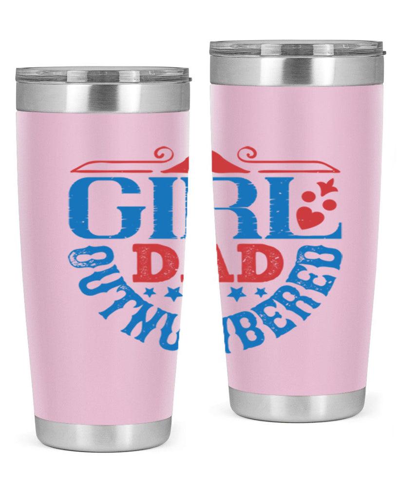 girl dad outnumbered 219#- fathers day- Tumbler