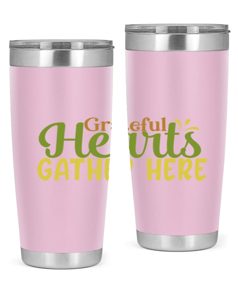 grateful hearts gather here 59#- thanksgiving- Tumbler