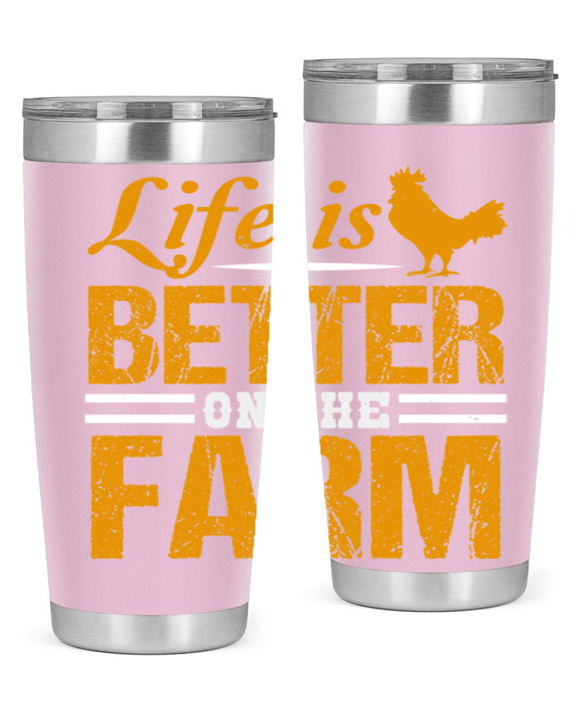 life is better on the farm 44#- farming and gardening- Tumbler