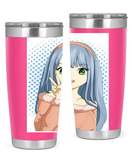 Cute and beautiful girl long blue hair 183#- anime- Tumbler