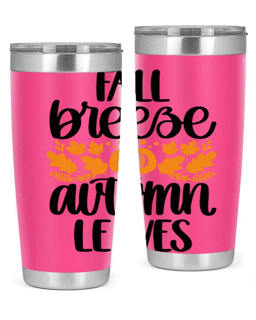 Fall Breezy And Autumn Leaves 482#- fall- Tumbler