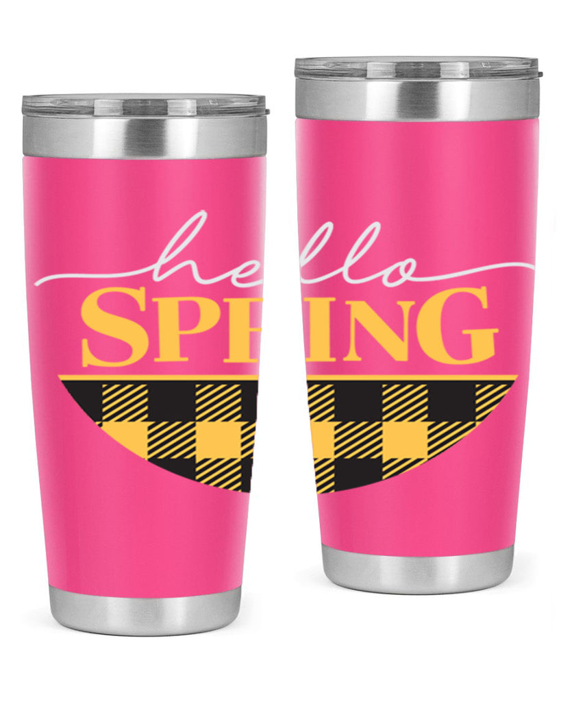 Hello Spring plaid 203#- spring- Tumbler