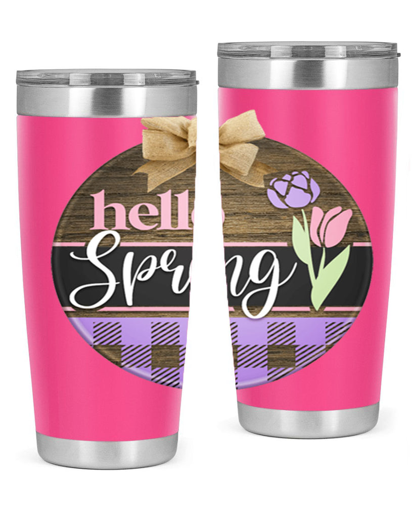 Hello spring plaid Mockup205#- spring- Tumbler