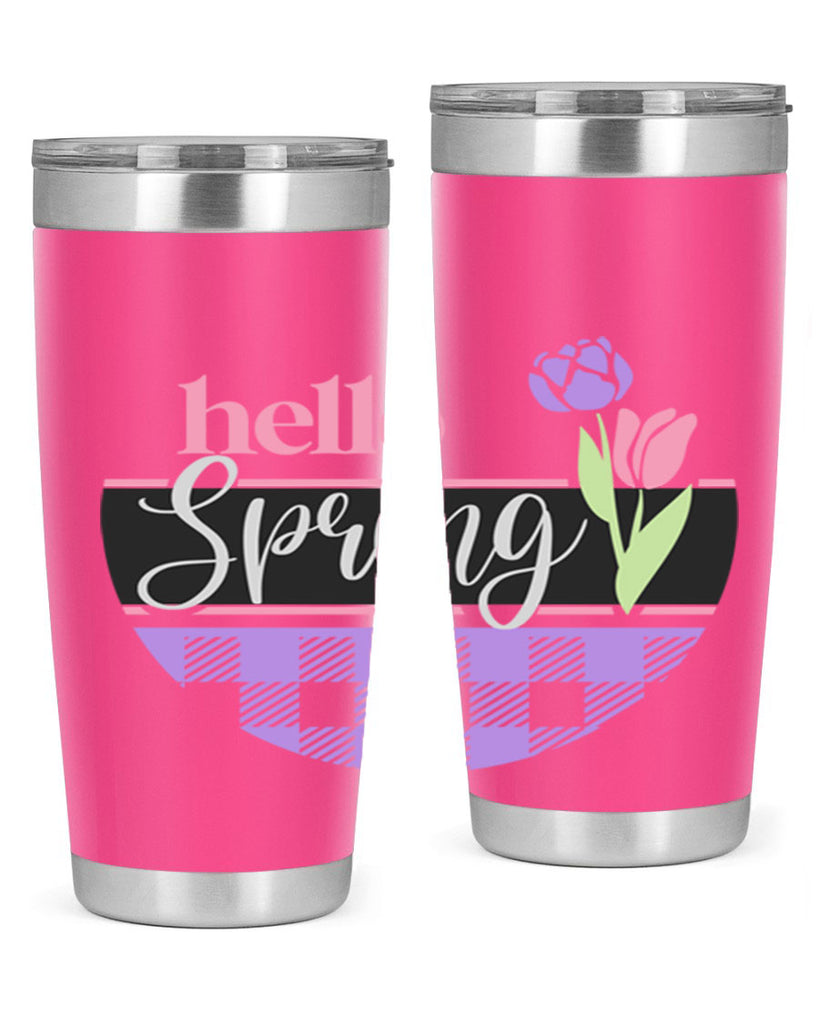 Hello spring plaid206#- spring- Tumbler