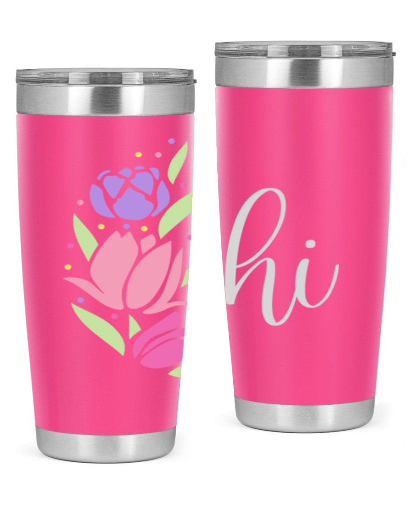 Hi pink flowers238#- spring- Tumbler