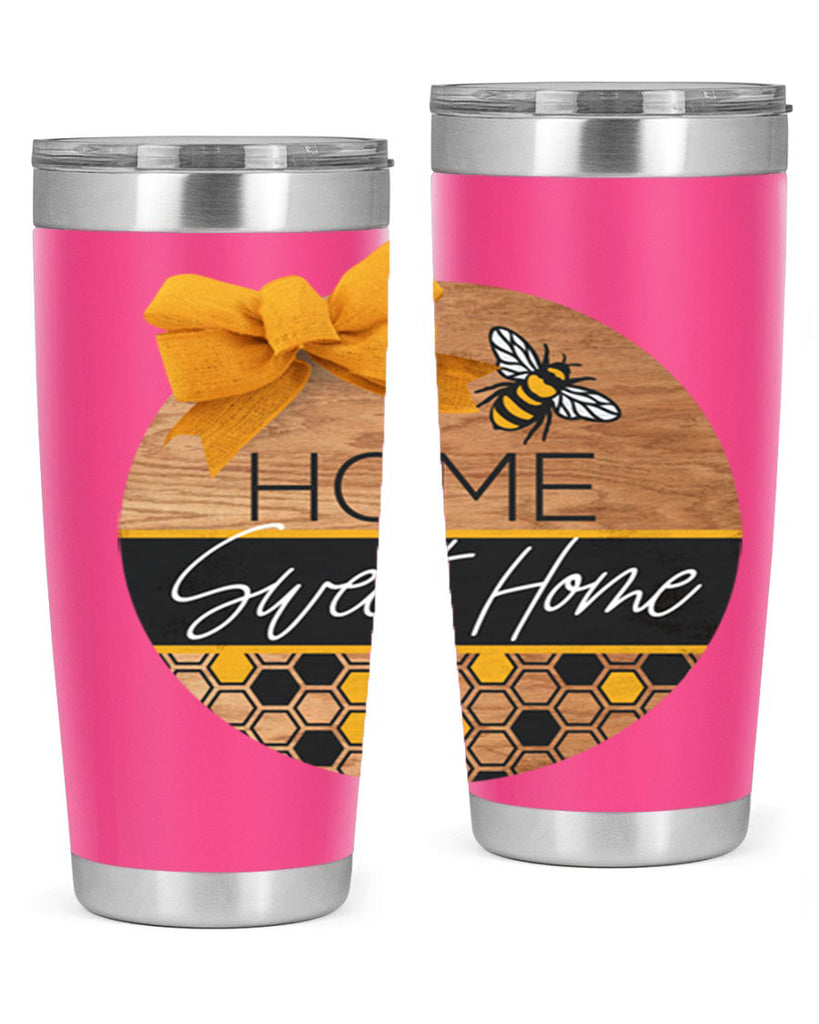 Home Sweet Home Bee and hive pattern Mockup242#- spring- Tumbler