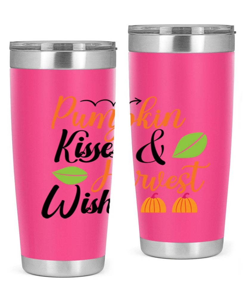 Pumpkin Kisses Harvest Wishes 523#- fall- Tumbler