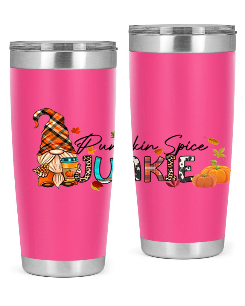 PumpkinSpiceJunkieFallGnome 567#- fall- Tumbler