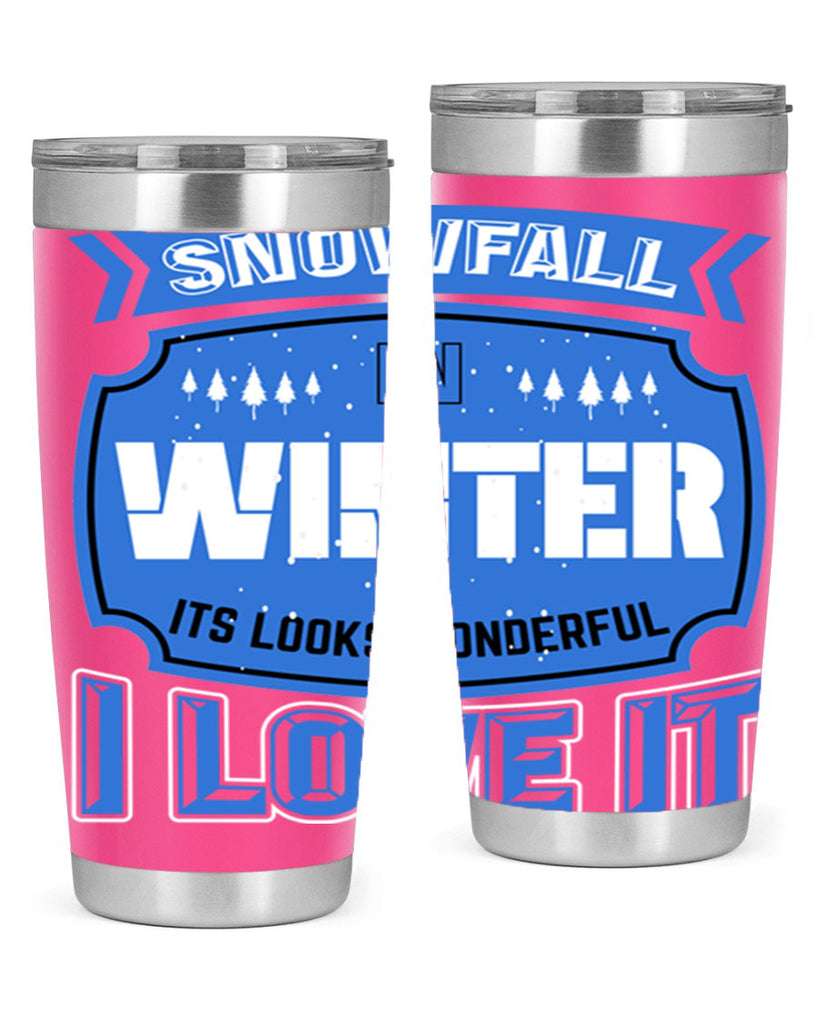 Snowfall in Winter 372#- winter- Tumbler
