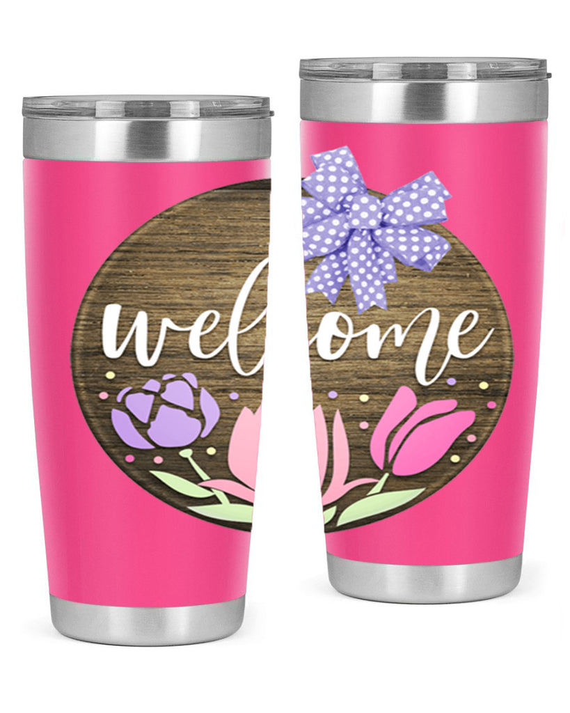 Welcome three flowers Mockup586#- spring- Tumbler