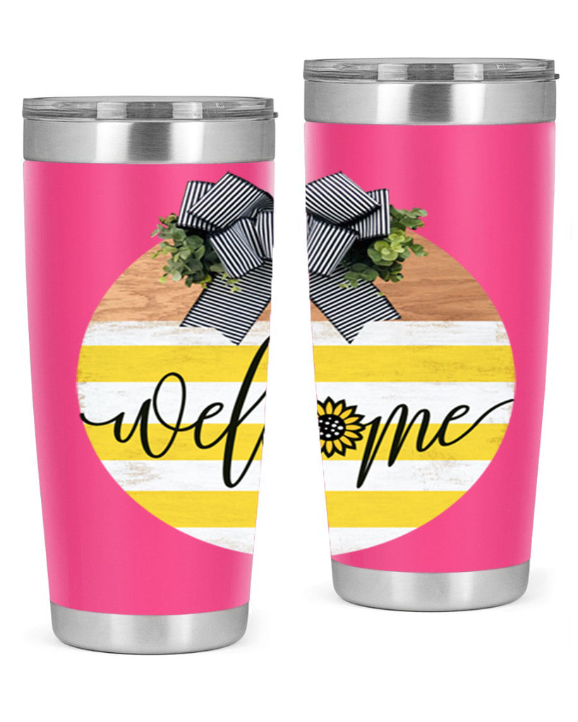 Welcome with sunflower Mockup591#- spring- Tumbler