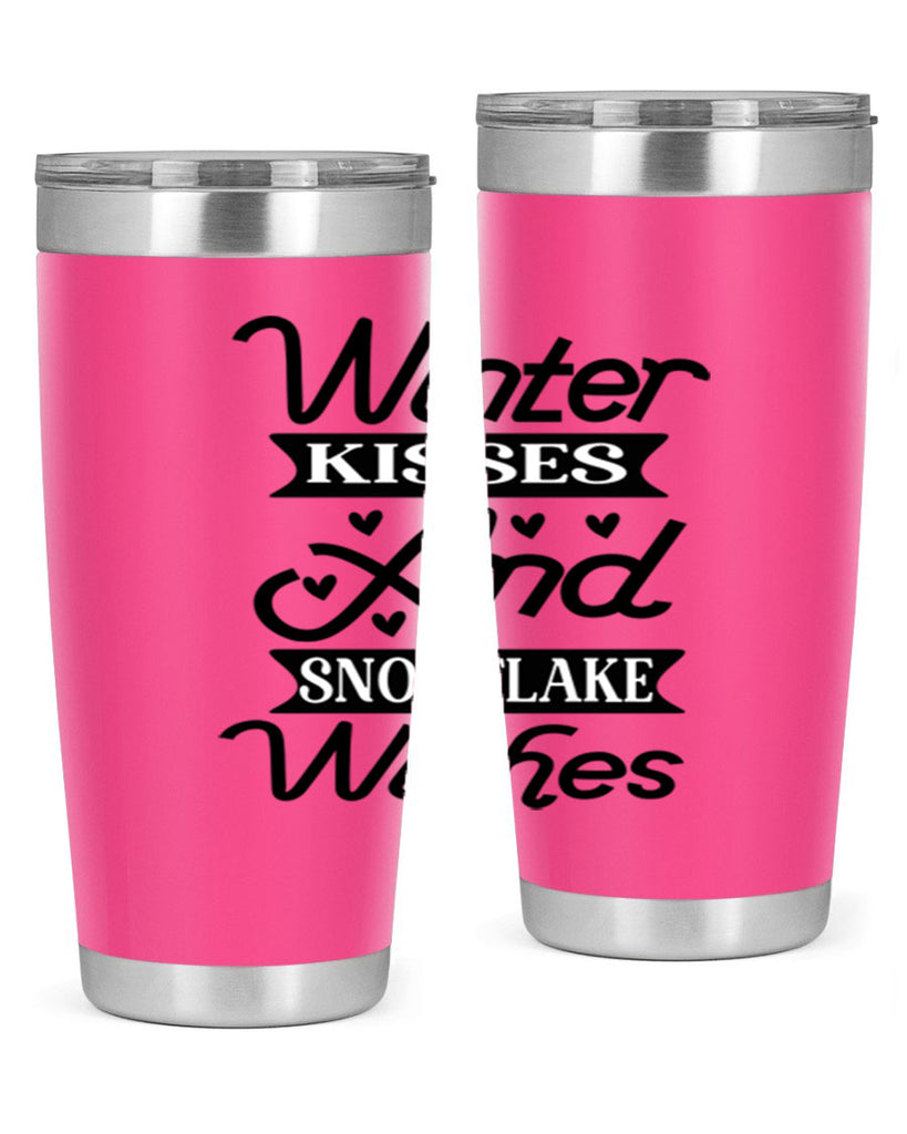 Winter Kisses And Snowflake Wishes 515#- winter- Tumbler