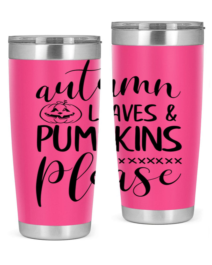 autumn leaves pumpkins please 24#- fall- Tumbler
