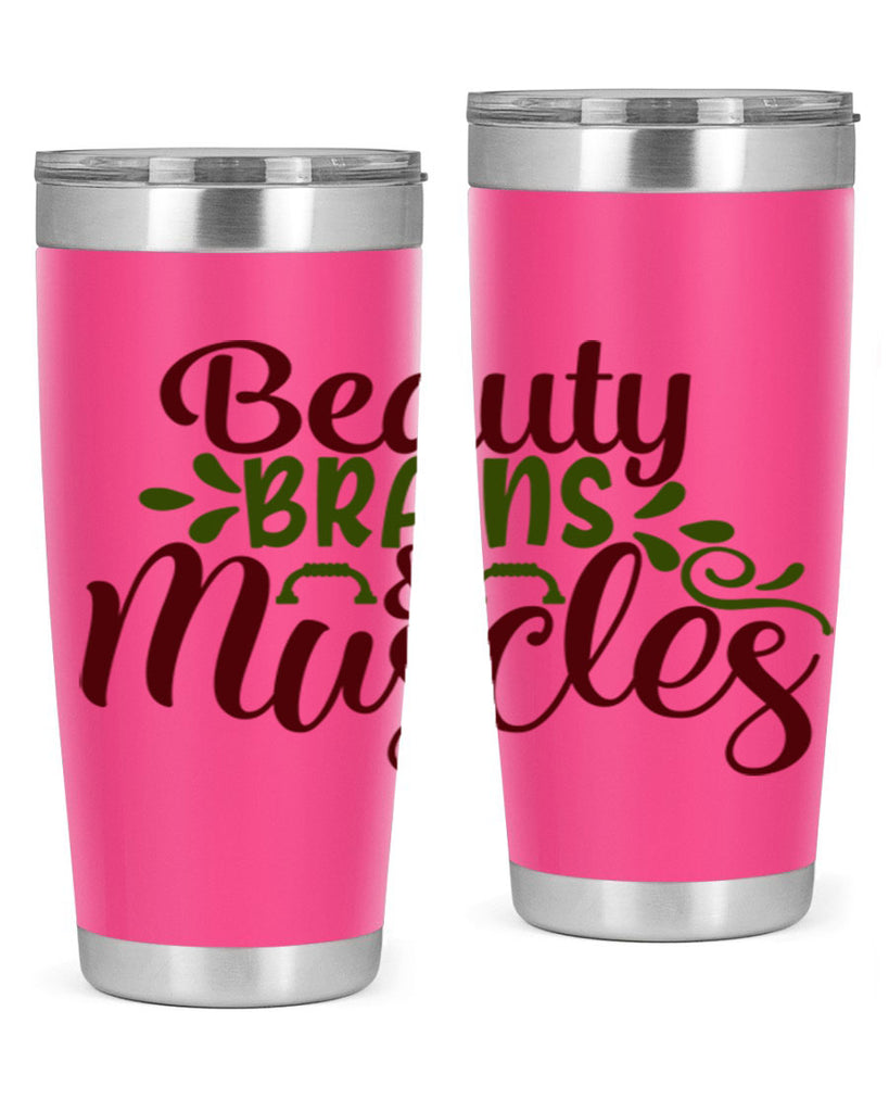 beauty brains muscles 52#- gym- Tumbler