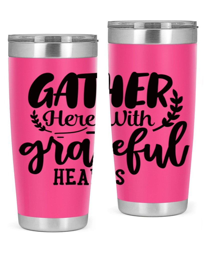 gather here with grateful hearts 62#- thanksgiving- Tumbler