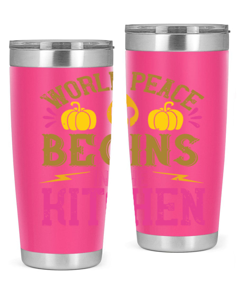 world peace begins in the kitchen 7#- vegan- Tumbler